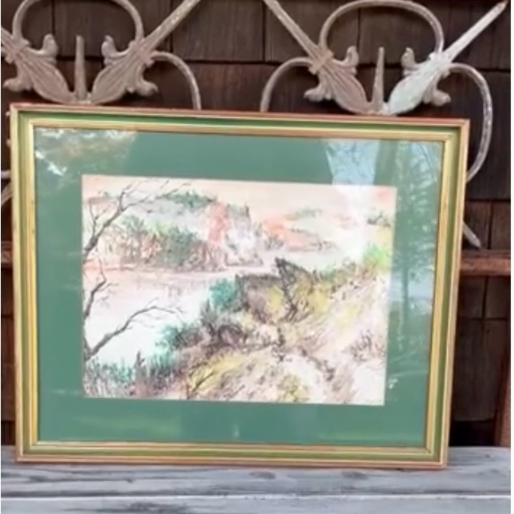 Original Oil Impressionist Landscape Painting: Fisherman's Sky, Signed Delmor - Picture 4 of 8